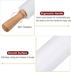 HARFINGTON Silicone Rolling Pins for Baking 16.93 Inch Non-Stick Silicone Surface Wooden Handle Rolling Pin Small Roller Playdough Rolling Pins for Fondant Kitchen Dough Pizza, White