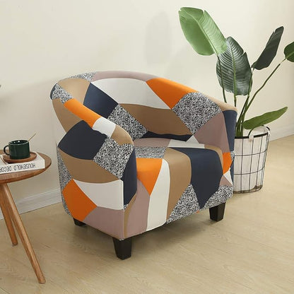 SearchI Club Chair Slipcover Stretch Barrel Chair Covers Printed Tub Chair - Image 8