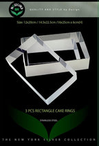 NewlineNY Stainless Steel Cake Mousse Ring Molding Forming (Rectangular Cake Pastry Rings)