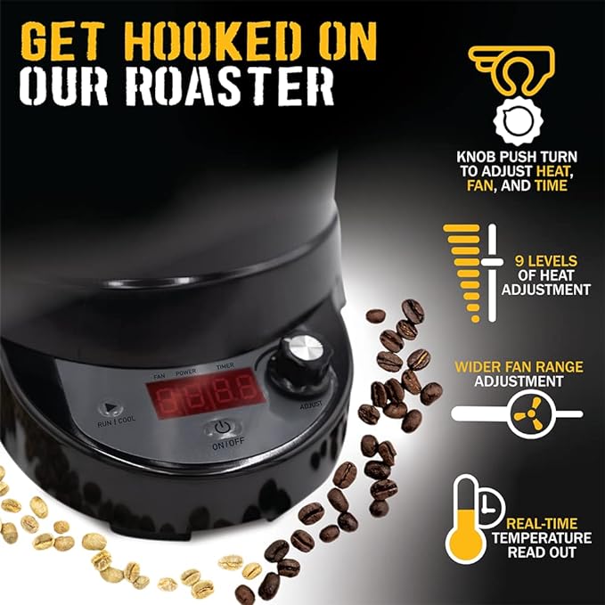 SR540 Automatic Coffee Bean Roaster | Roast Coffee At Home | Variable Heat Settings | Convection Fan Control | Digital Status Display | Speed Roasting System | The Freshest Roast On Earth