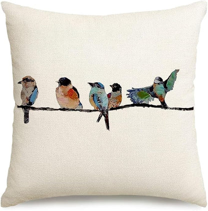 RABUSOFA Outdoor Birds Pillow Covers 20x20 Inch, Lumbar Small Throw Pillows by RABUSOFA
