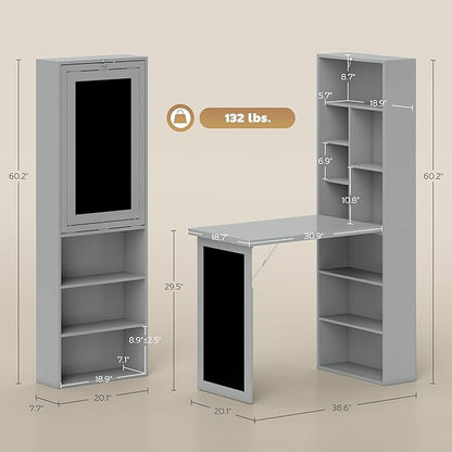 HOMCOM Fold-Out Convertible Writing Table, Computer Desk - Image 3