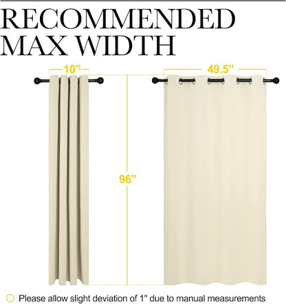 NICETOWN Beige Room Darkening Curtains 96" Long - Image 7