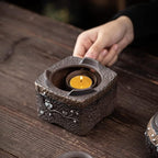 Teapot Warmer Matte Classic Retro Ceramic Universal Tea Warmer Stand Set with Candle Holder Japanese Style for Warming Tea, Coffee and Milk etc.