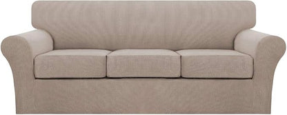Turquoize 4 Piece Sofa Covers for 3 Cushion Couch Sofa Slipcover Soft Couch by Turquoize