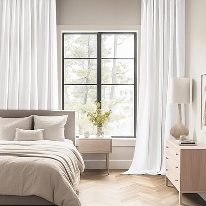 MIULEE Pure White Back Tab Blackout Curtains 52x108 Inch Long 2 Panels Set | - Image 2