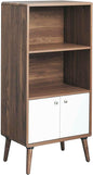 Modway EEI-6230-WAL-WHI Transmit Display Cabinet Bookshelf, Walnut White by Modway