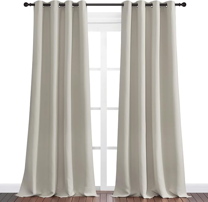 NICETOWN Natural Room Darkening Curtains 96" Long - Image 2