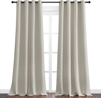 NICETOWN Natural Room Darkening Curtains 102" Long - Image 2