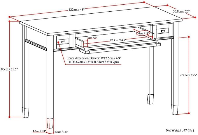 SIMPLIHOME Warm Shaker Desk - Image 3