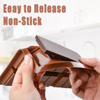 Chocolate Bar Mold, Deep Silicone Bar Mold for Stuffed Chocolate Bar, Wax Melt, Candy Bar Mold 1 Pack (5 Snap)