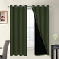 Yakamok Greyish Green 100% Blackout Curtains 63 Inches Long 52" Wide, 2 Thick by Yakamok