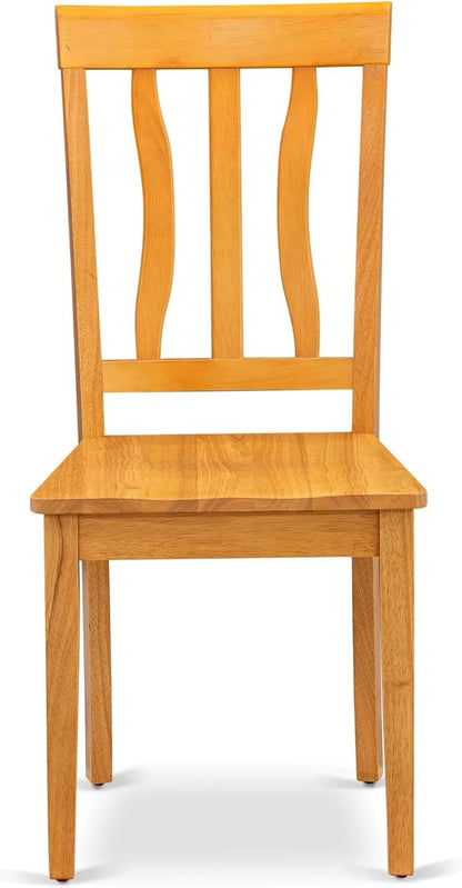 East West Furniture ANC-OAK-W Antique Dining Room Chairs - Image 7