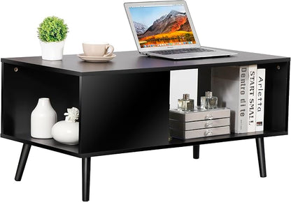 ZenStyle Mid Century Modern Coffee Table, Wooden Retro Coffee Table - Image 8