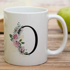 Retreez Initial A-Z Floral Botanical Bouquet Alphabet Monogrammed Monogram Mug 11 Oz Ceramic Tea Coffee Mugs - Appreciation Thank You Wedding Birthday Gifts for her friend coworker sister - O Initial