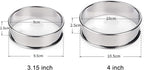 HLMOptimo English Muffin Rings, Stainless Steel Crumpet Rings, 12 Pcs Nonstick Metal Round Ring Molds with Silicone Oil Brush (4 inch 12 pcs)