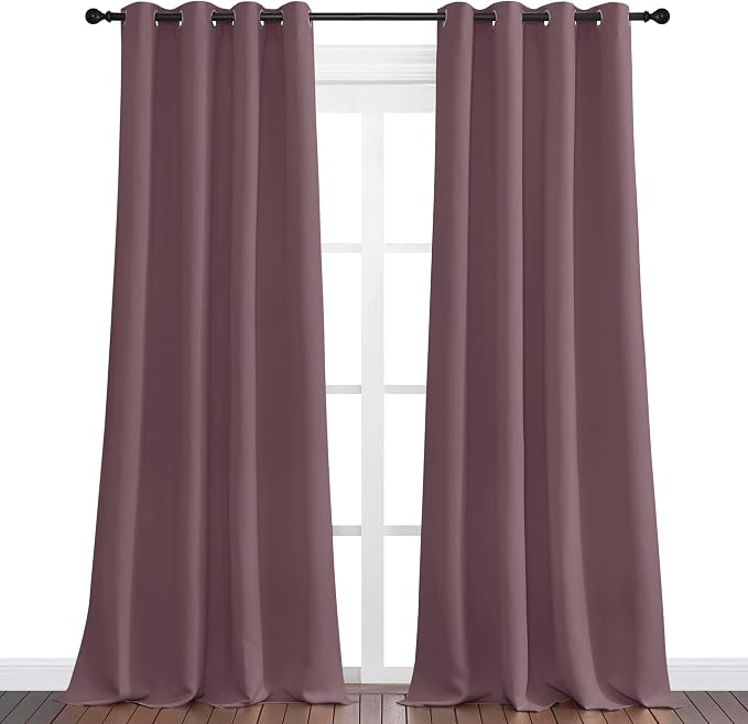 NICETOWN Dry Rose Blackout Curtains 108" Long - Image 2