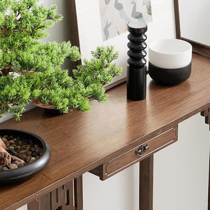 Japanese Style Console Table, Bamboo Accent Table - Image 4