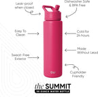 Simple Modern Water Bottle with Straw Lid | Vacuum Insulated Stainless Steel Metal Thermos | Reusable Leak Proof BPA-Free Flask for Sports Gym | Summit Collection | 30oz, Berry Twist