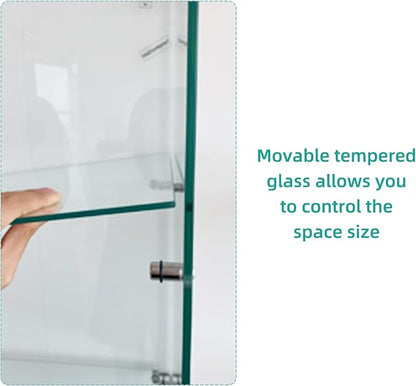 FLYMUHJIA Glass Display Corner Cabinets Storage - Image 4