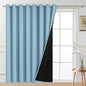 Yakamok Sky Blue Blackout Patio Door Curtain Panels W100 x L96, 1 Panel | Noise by Yakamok