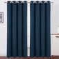 Blackout Curtains 52 x 90 Inch Long Navy Blue Curtains Set of 2 Panels Room by Lemomo