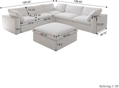 Cloud Modular Sectional Sofa Couch, Oversized Couch 6 Seater - Image 2