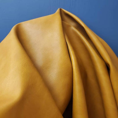 Caramel Light Tan Soft Faux Vegan PU Leather Fabric Sheet by The Yard Synthetic - Image 3