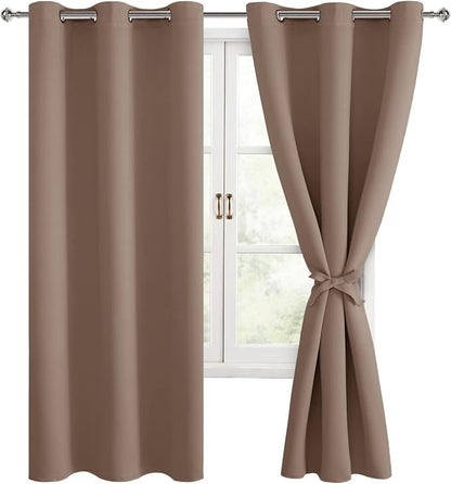 Blackout Curtains for Bedroom and Living Room, Cappuccino W42 x L72 | Light by Hiasan