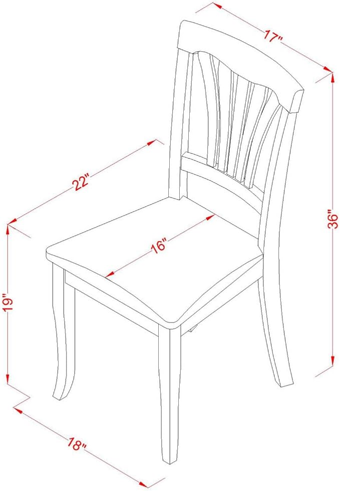 East West Furniture AVC-SBR-LC Avon Dining Chairs - Image 3