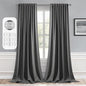 MIULEE Grey Back Tab Blackout Curtains 52x102 Inch Long 2 Panels Set | Rod by MIULEE