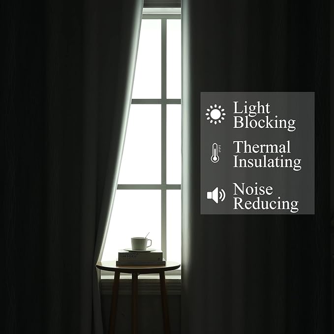 Stone Blue and Greyish White Blackout Curtains Living Room 102 Inches Long | - Image 3