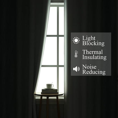 Stone Blue and Greyish White Blackout Curtains Living Room 102 Inches Long | - Image 3