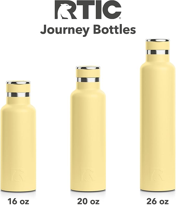 RTIC 16oz Journey Bottle Metal Stainless Steel Vacuum Insulated, BPA Free, Reusable, for Water, Hot and Cold Drinks, Travel, Sports, Camping, Sunlight
