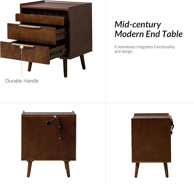 HULALA HOME 2 Drawer End Table - Image 7