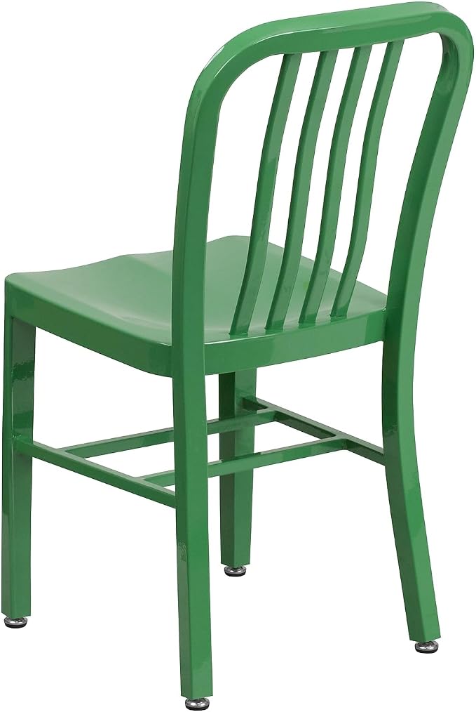 Flash Furniture Gael Commercial Grade 2 Pack Green Metal Indoor-Outdoor Chair - Image 7