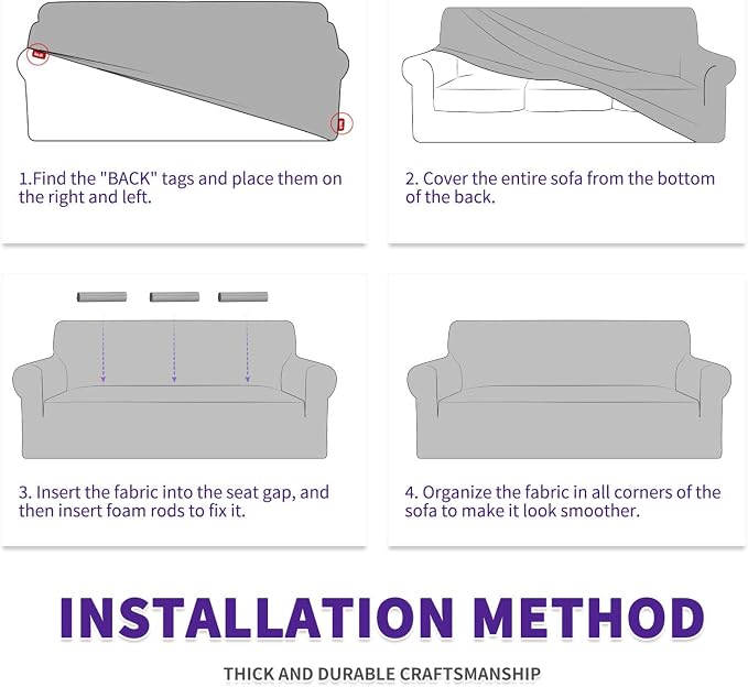 ZNSAYOTX Stretch Oversized Couch Cover Universal Sofa Covers - Image 9