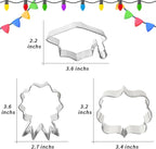 Graduation Cookie Cutters 6Pcs, Cap Gown Diploma Frame Medallion Shapes Cookie Cutter Mold, 304 Stainless Steel Biscuit Dough Fondant Cutters for Celebration Kitchen Baking