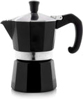 Bellemain Stovetop Espresso Maker | Italian Moka Pot Espresso Maker, Classic Aluminum Design Mocha Pot for Home Brewing & Camping | Easy to Use & Clean - 3-Cup, Black