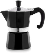 Bellemain Stovetop Espresso Maker | Italian Moka Pot Espresso Maker, Classic Aluminum Design Mocha Pot for Home Brewing & Camping | Easy to Use & Clean - 3-Cup, Black