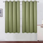 Sage Green Blackout Curtains 66 x 63 Inch Length/Set of 2 Curtain by Lemomo