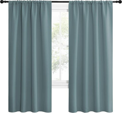 NICETOWN Greyish Blue Blackout Curtains Panels - Image 2