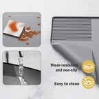 Silicone Coffee Mat With Espresso Tamping Mat,Leak-Proof and Non-Slip,Suitable for Kitchen Station Pad Accessories Fits Under Coffee Maker & Dish Rack to Keep the Countertop Clean-Gray