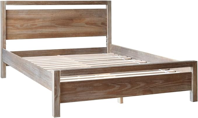 Grain Wood Furniture Loft King Size Solid Wood Bed, Weathered Pine - Image 4