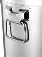 PERFERATE 304 Stainless Steel Airtight Canister 6L/12L Food Storage Bucket with Lids and Sturdy Locking Clamp Metal Cereal Rice Storage Container for Flour, Coffee Bean, Sugar, Cookie (48L)