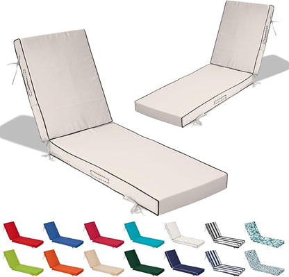 80x26x4in Lounge Cushions for Outdoor Furniture, Outdoor Lounge Chair Cushions by Odsiikly