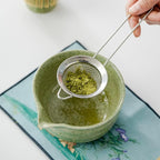 matcha whisk set,matcha set, including matcha bowl, matcha whisk and stand, sieve, spoon, cloth mat, gift for matcha lovers (Green)