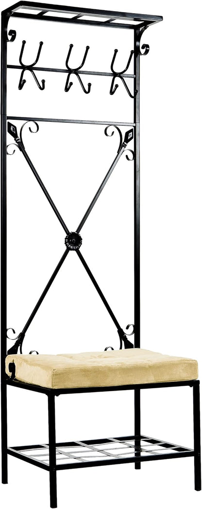 SEI Furniture - Dovanti Entryway Storage Rack & Bench Seat - Transitional Design by SEIFurniture