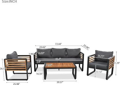 4-Pieces Outdoor Patio Sectional Sofa Set - Image 3