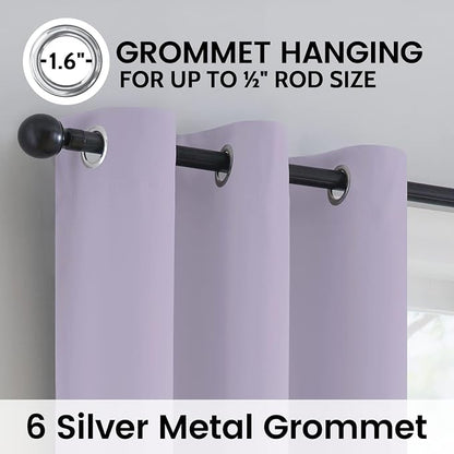 SimpleHome Lilac 100% Blackout Curtains Room Darkening Living Room 72 Inch | - Image 6